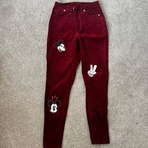 Disney Mickey Mouse Red Corduroy Pants Hot Topic size 1